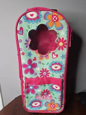 My Life Floral Pink & Aqua Doll Carrier Case for Kids